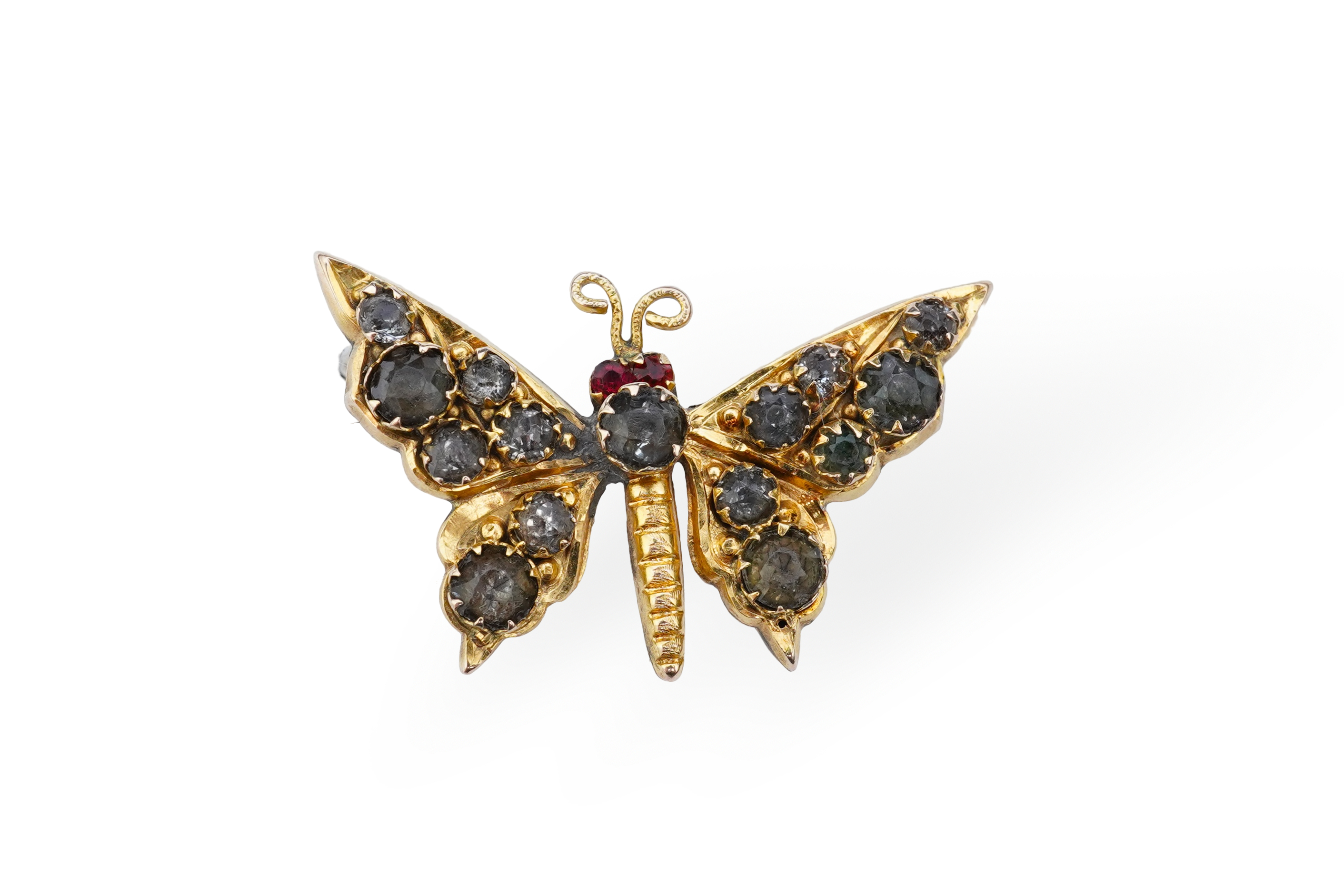 A Victorian gold and paste brooch, circa 1896